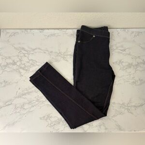 Ashley Blue Stretch Elastic Waist Pull-On Jean Look Side Stitch Sz M Ankle​